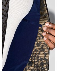 Мужской темно-коричневый пиджак с принтом от Haider Ackermann