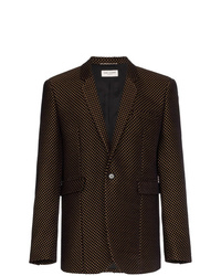 Мужской темно-коричневый пиджак с принтом от Saint Laurent