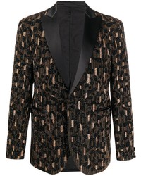Мужской темно-коричневый пиджак с принтом от Versace