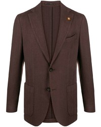 Мужской темно-коричневый пиджак с узором "в ёлочку" от Lardini