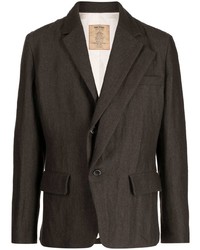 Мужской темно-коричневый пиджак с узором "в ёлочку" от Uma Wang