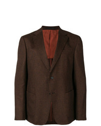 Темно-коричневый пиджак с узором "гусиные лапки"