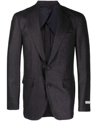 Мужской темно-коричневый пиджак с узором "гусиные лапки" от Canali