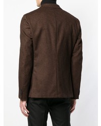 Мужской темно-коричневый пиджак с узором "гусиные лапки" от Z Zegna