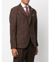 Мужской темно-коричневый пиджак с узором "гусиные лапки" от Manuel Ritz