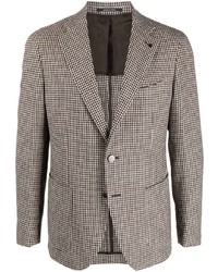 Мужской темно-коричневый пиджак с узором "гусиные лапки" от Tagliatore