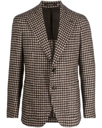 Мужской темно-коричневый пиджак с узором "гусиные лапки" от Tagliatore