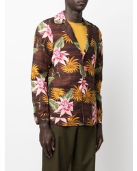 Мужской темно-коричневый пиджак с цветочным принтом от Scotch & Soda