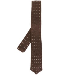 Мужской темно-коричневый плетеный галстук от Eleventy