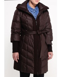 Женский темно-коричневый пуховик от Clasna