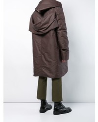 Мужской темно-коричневый пуховик от Rick Owens