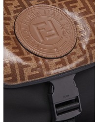 Мужской темно-коричневый рюкзак с принтом от Fendi