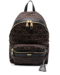 Мужской темно-коричневый рюкзак с принтом от Moschino