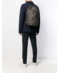 Мужской темно-коричневый рюкзак с принтом от Mismo