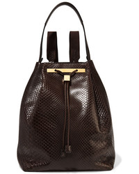 Женский темно-коричневый рюкзак со змеиным рисунком от The Row