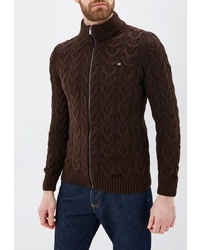 Мужской темно-коричневый свитер на молнии от Auden Cavill