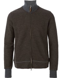 Мужской темно-коричневый свитер на молнии от Eleventy