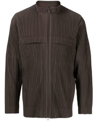 Мужской темно-коричневый свитер на молнии от Homme Plissé Issey Miyake