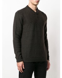 Мужской темно-коричневый свитер с v-образным вырезом от Stephan Schneider