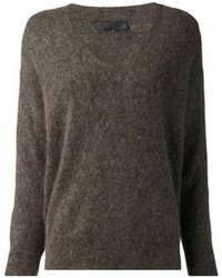 Женский темно-коричневый свитер с v-образным вырезом от The Row