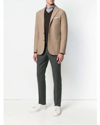 Мужской темно-коричневый свитер с v-образным вырезом от Eleventy