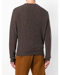 Мужской темно-коричневый свитер с v-образным вырезом от Lemaire