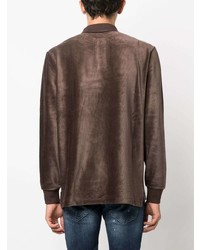 Мужской темно-коричневый свитер с воротником поло от Polo Ralph Lauren