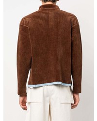 Мужской темно-коричневый свитер с воротником поло от Jacquemus