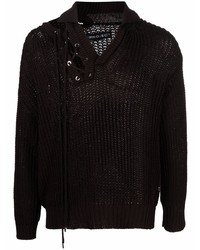 Мужской темно-коричневый свитер с воротником поло от Y/Project