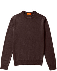 Темно-коричневый свитер с круглым вырезом