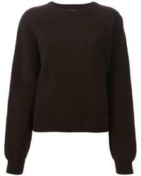 Женский темно-коричневый свитер с круглым вырезом от Acne Studios