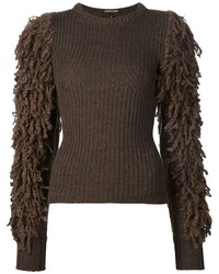 Женский темно-коричневый свитер с круглым вырезом от Alexandre Plokhov
