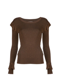 Женский темно-коричневый свитер с круглым вырезом от Alice + Olivia