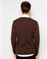 Мужской темно-коричневый свитер с круглым вырезом от Asos