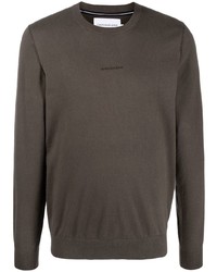 Мужской темно-коричневый свитер с круглым вырезом от Calvin Klein Jeans