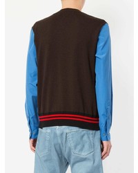 Мужской темно-коричневый свитер с круглым вырезом от Marni