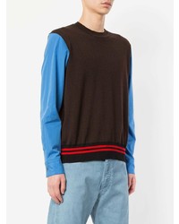 Мужской темно-коричневый свитер с круглым вырезом от Marni