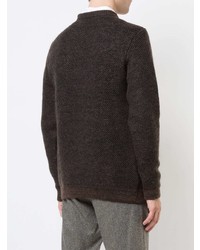 Мужской темно-коричневый свитер с круглым вырезом от Stephan Schneider