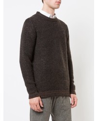 Мужской темно-коричневый свитер с круглым вырезом от Stephan Schneider