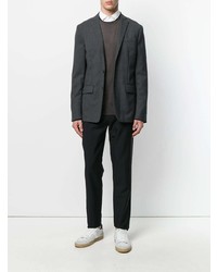 Мужской темно-коричневый свитер с круглым вырезом от Fay