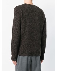 Мужской темно-коричневый свитер с круглым вырезом от Barena