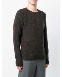Мужской темно-коричневый свитер с круглым вырезом от Barena