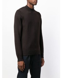 Мужской темно-коричневый свитер с круглым вырезом от Fay