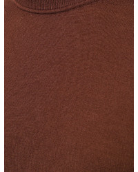 Мужской темно-коричневый свитер с круглым вырезом от Z Zegna