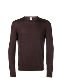 Мужской темно-коричневый свитер с круглым вырезом от Eleventy