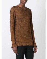 Женский темно-коричневый свитер с круглым вырезом от Lanvin