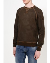 Мужской темно-коричневый свитер с круглым вырезом от Gas