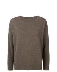 Женский темно-коричневый свитер с круглым вырезом от Incentive! Cashmere