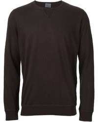 Мужской темно-коричневый свитер с круглым вырезом от Laneus