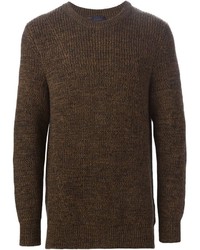 Мужской темно-коричневый свитер с круглым вырезом от Lanvin